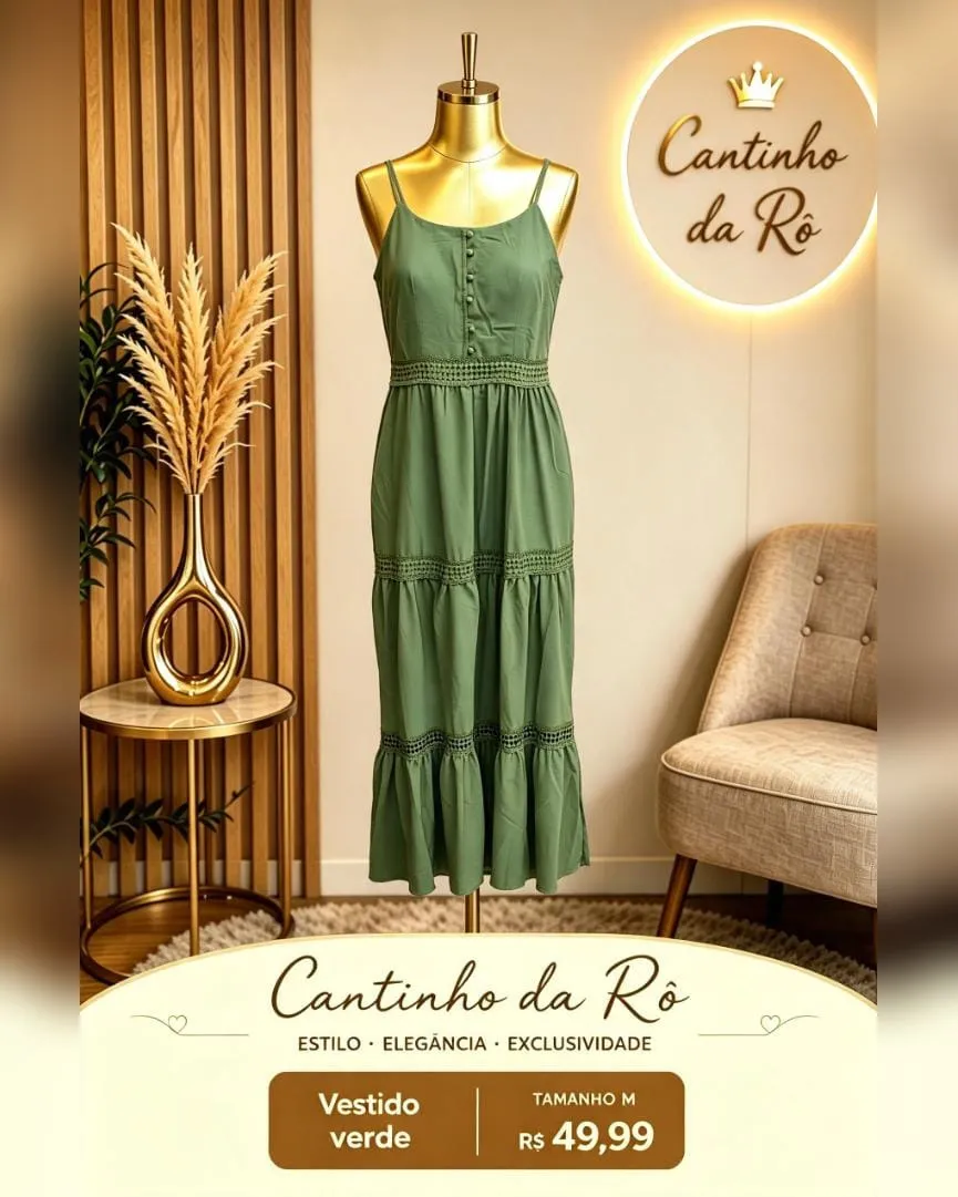 Vestido verde de alcinha, foto 1 de 1