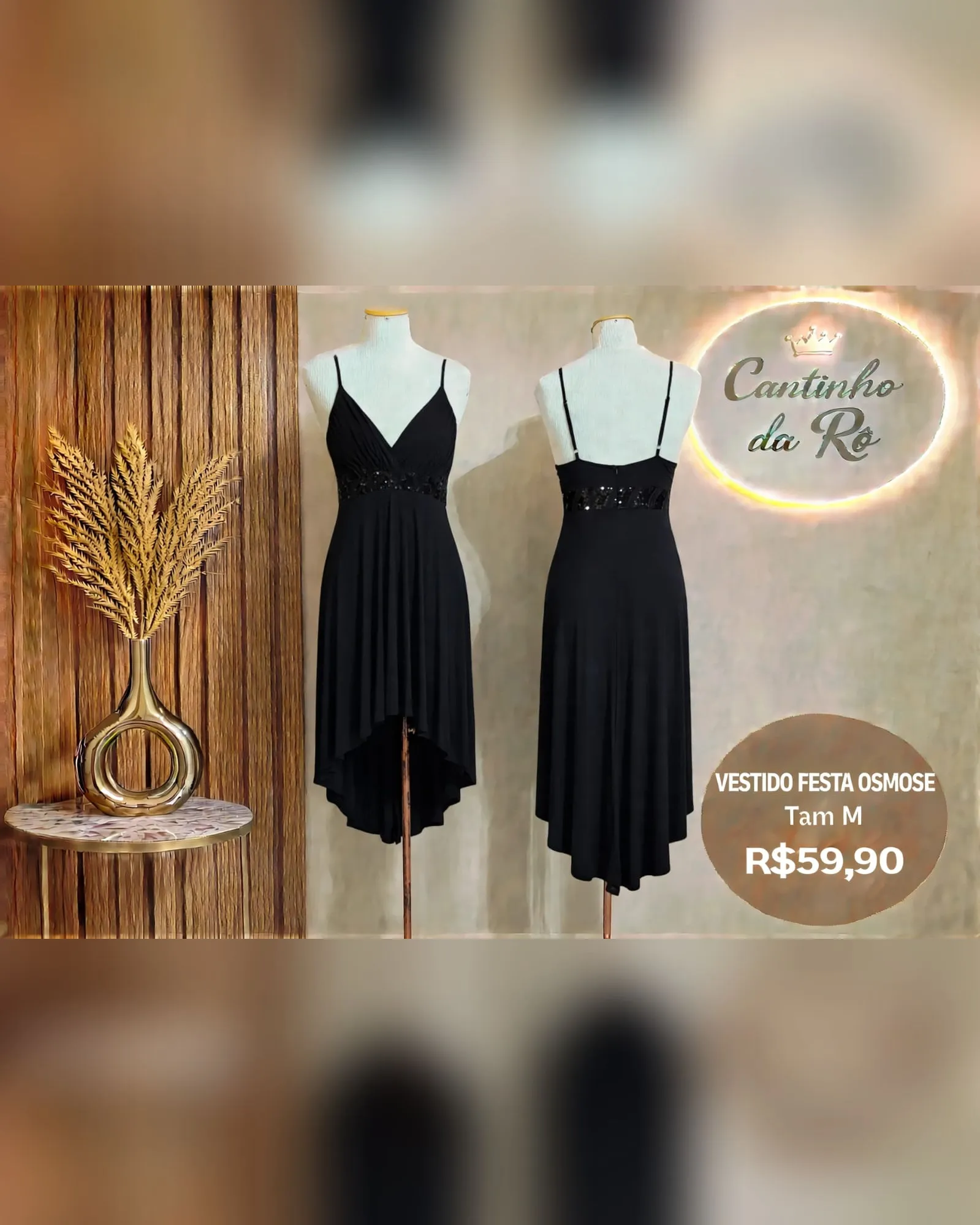 Vestido de festa Osmose preto, foto 1 de 1