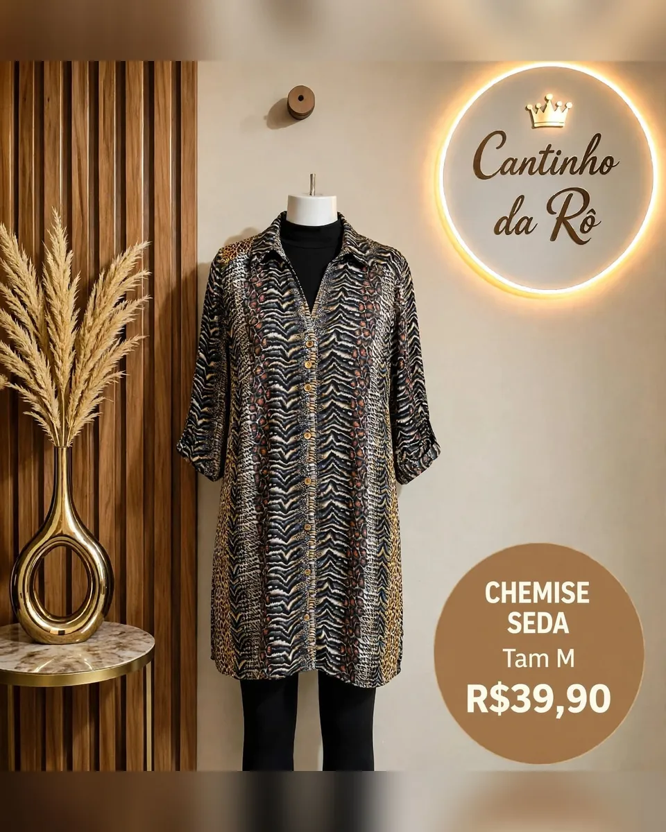 Chemise de seda animal print, foto 1 de 1