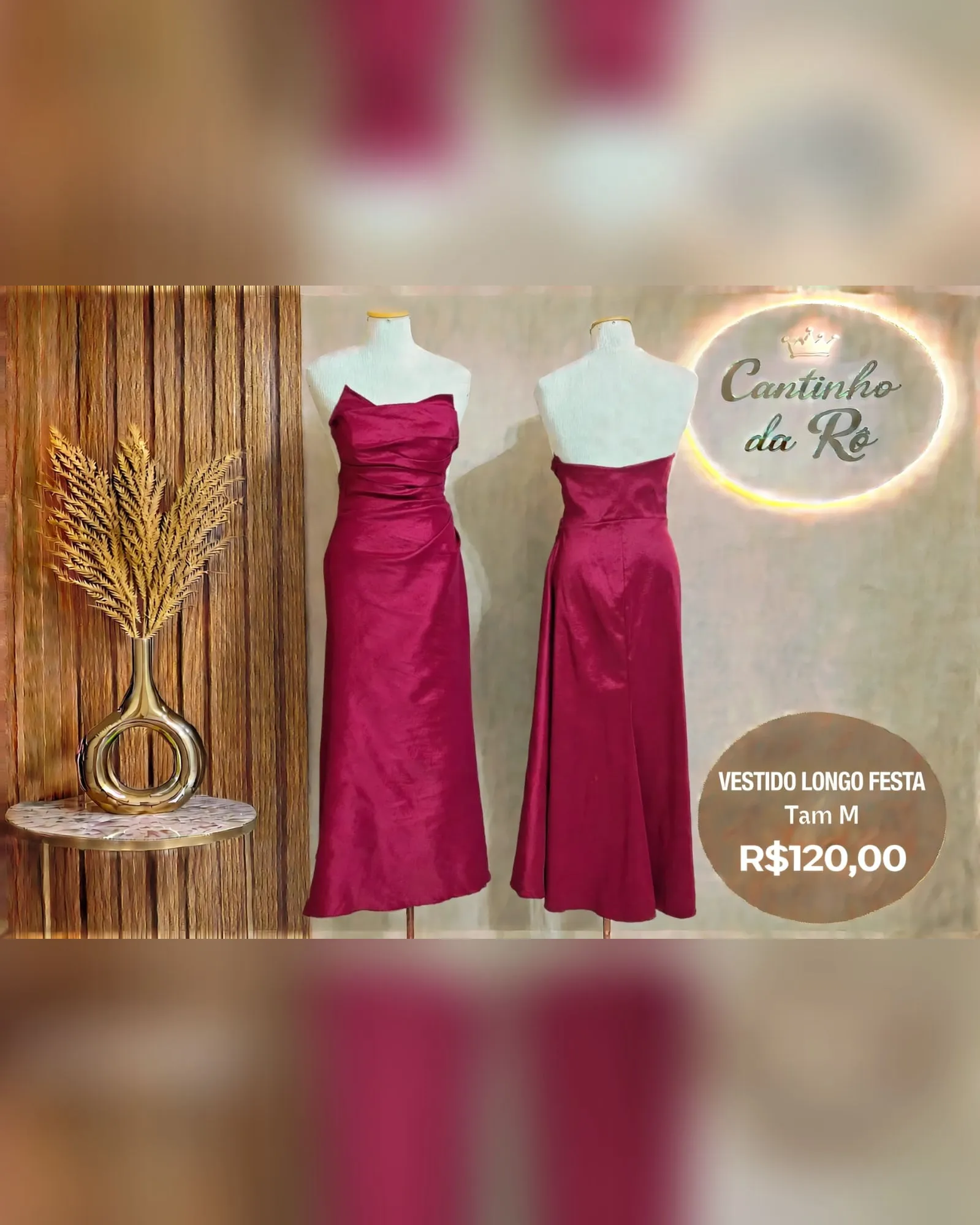 Vestido longo framboesa tomara que caia, foto 1 de 1
