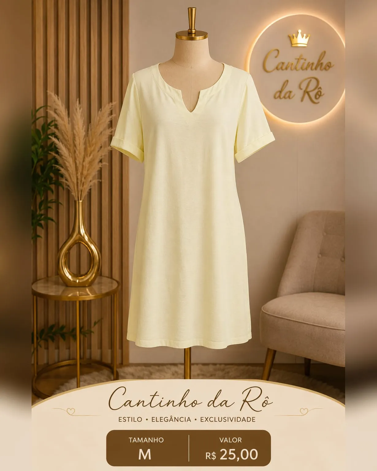 Vestido amarelo-claro, foto 1 de 1