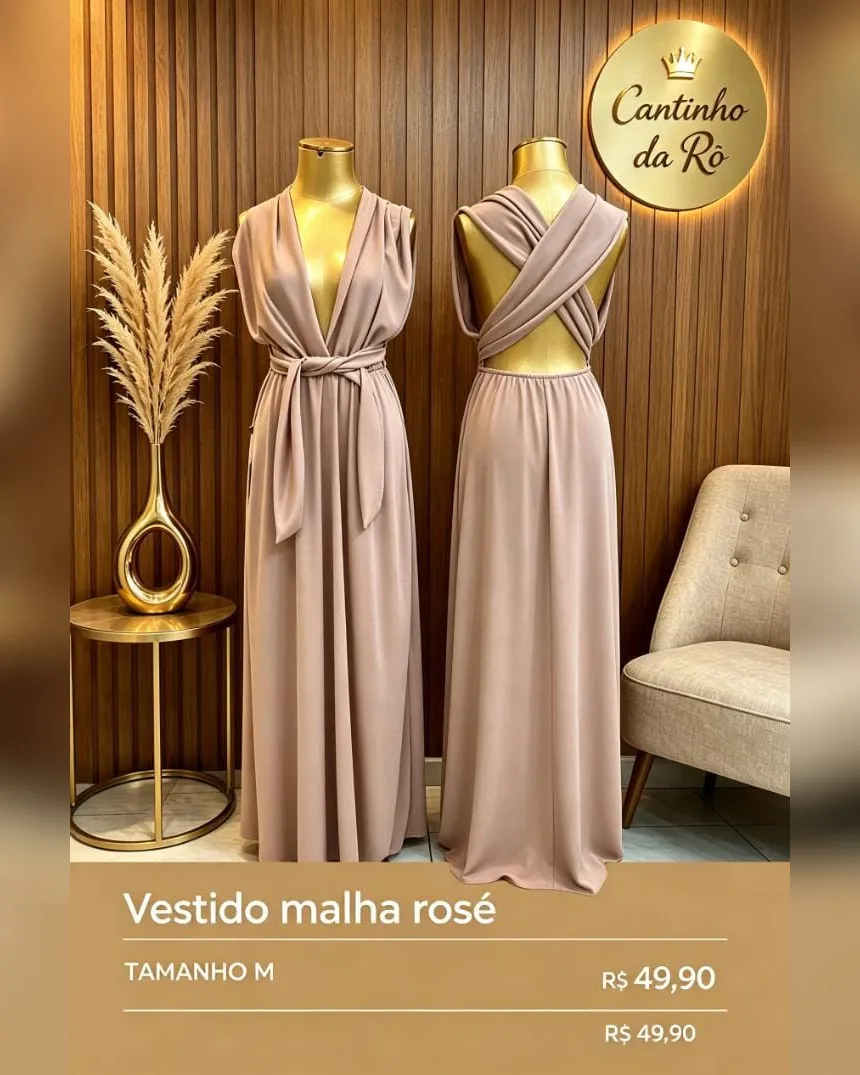 Vestido de malha rosé, foto 1 de 1