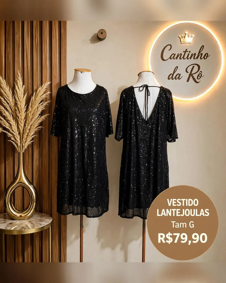 Vestido de lantejoulas preto, foto 1 de 1