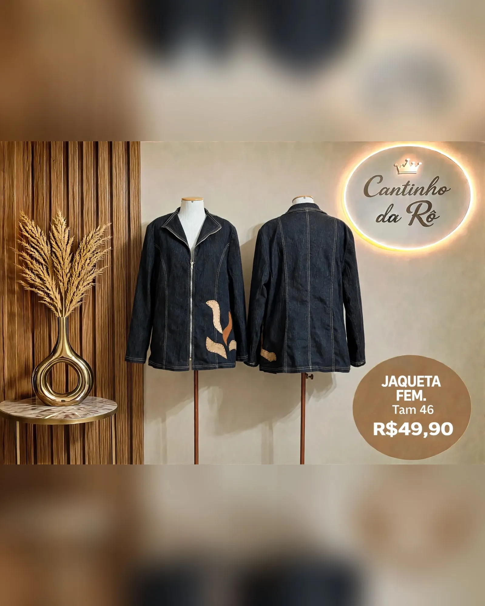 Jaqueta jeans escura com apliques, foto 1 de 1