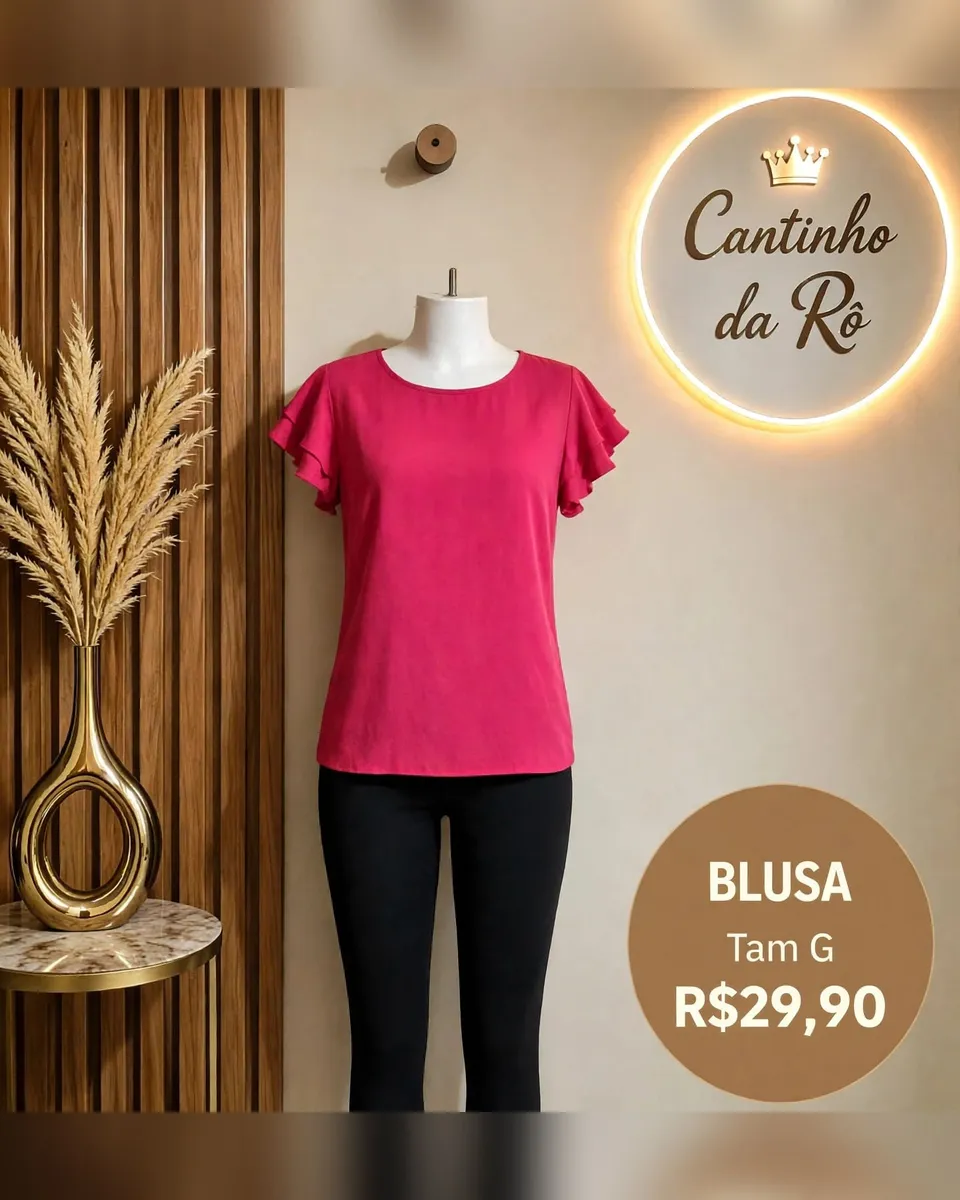 Blusa pink com babados, foto 1 de 1